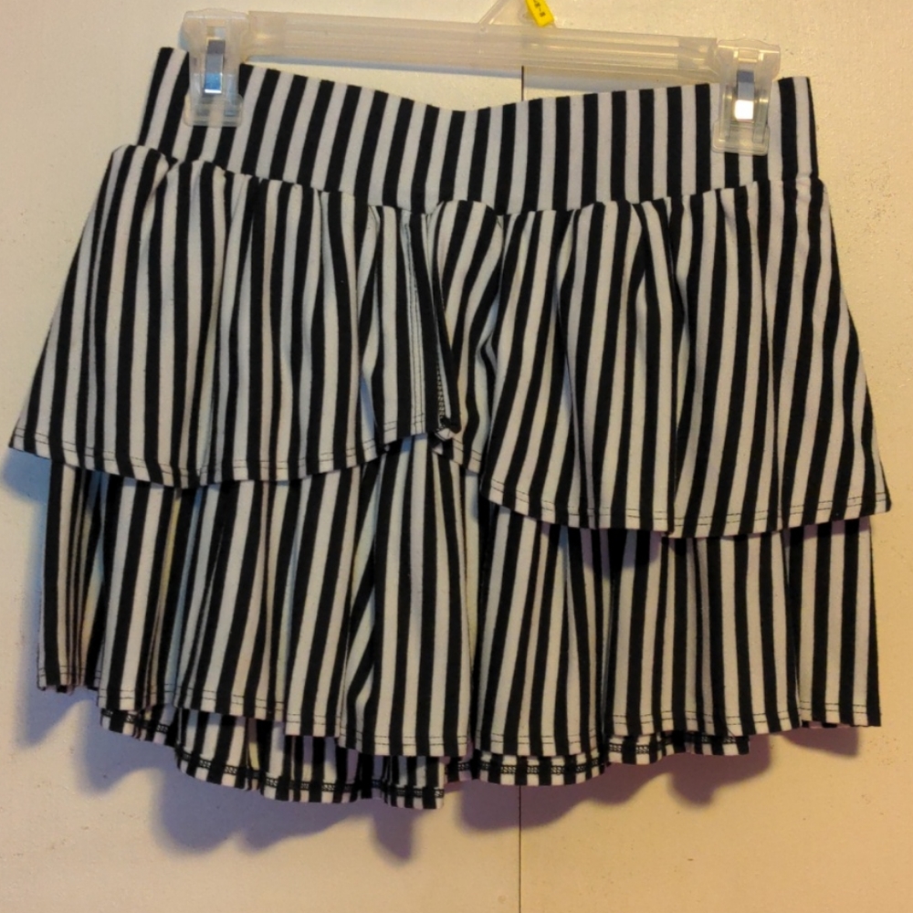 Sweet Love Tiered Striped Mini Skirt - Size S/M